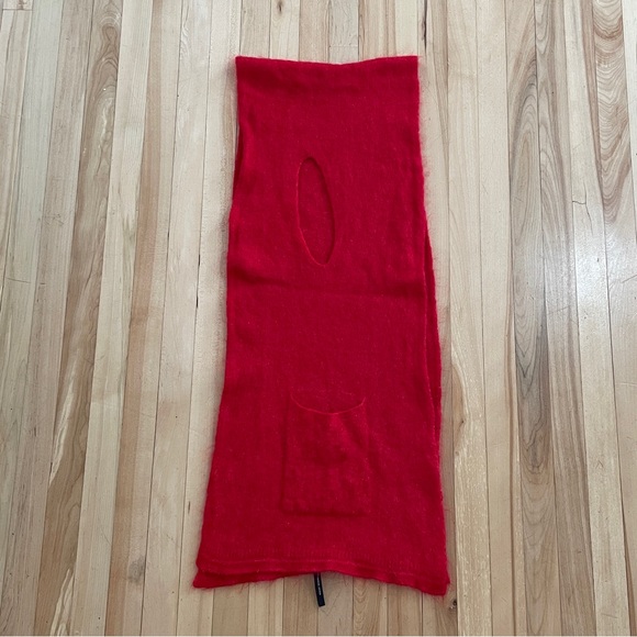 Sarah Pacini Red Mohair Merino Scarf - Made in Italy - Picture 5 of 9